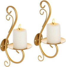Sziqiqi 2 Stück Wand Kerzenhalterung Wandteelichthalter aus Metall Kerzenhalter