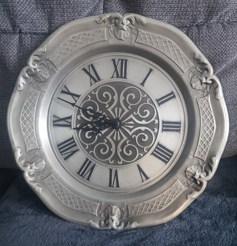 Wanduhr zinn silberfarben - wanduhr,