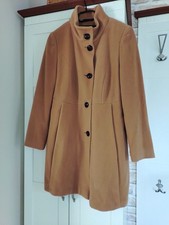 Damen Wollmantel mit Kaschmir Gr. 44 Kamelhaarfarben neuwertig