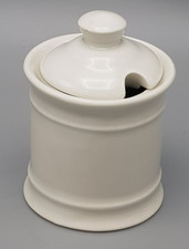 Porzellan altes Vorratsdöschen SENFDOSE Töpfchen weiß Ø ca.6,5cm/ca.9cm hoch gut