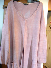 *Ulla Popken* lässig lange Strickjacke, Altrosa Gr. 50/52, AA.80cm,  L. 88cm