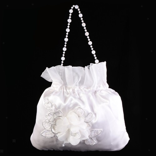 White satin perle braut - satin,