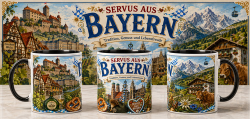 Bayern souvenir tasse schwarz - souvenir,