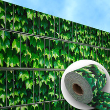 Bedruckter Sichtschutzstreifen Doppelstabmattenzaun - Weinblatt grün  (2. Wahl)
