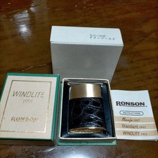 Ronson Windlite 1951 Ölfeuerzeug Titan Gold Box gebraucht Sammlerstück