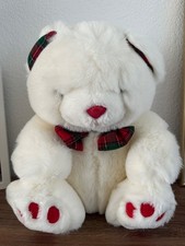 Teddybär 32cm gross, mit Fliege und roten Tatzen