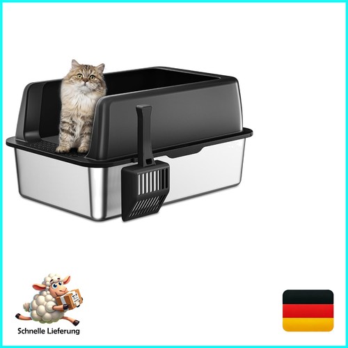 Edelstahl katzenklo mit deckel - mit,