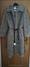 Zara Damen Mantel, Grau, Fake Fur, Kunstfell, Teddy,  Gr. L  Neu