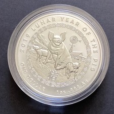 Australien 1 Unze Silber lunar RAM 2019 Year of the Pig BU   ?Rarität?