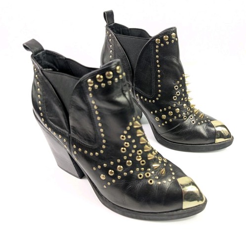 Topshop schwarze leder nieten - schwarze,