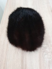 Damen Pelz Nerz Mütze Kappe Braun