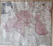 Historische Landkarte, Brandenburg-Bayreuth, Kupferstich 1744 Seutter