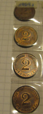 Deutschland   -  1969  - 2 Pfennig  - 4 Münzen  -  D F G J