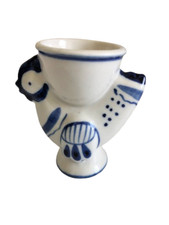 vintage Gzhel  Gschel - russische blau weiss Keramik Eierhalter Handpainted USSR