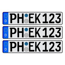 3x Kfz Kennzeichen 52x11cm