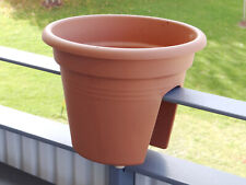 Blumenkasten Balkonkasten Blumentopf für Geländer  terrakotta