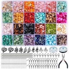 Eliano 24-Farben Edelstein-Perlen Set – 900 Stück DIY Schmuck Bastelset