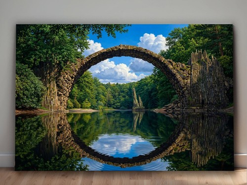 Leinwandbild steinbogenbrücke - leinwandbild,