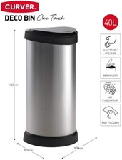 CURVER Abfallbehälter DecoBin 40 ltr. silber - 2. Wahl