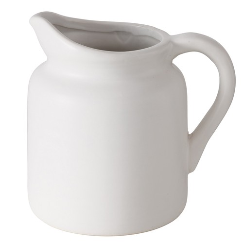 Vase weiß matt steingut - -,