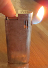 Pfeifenfeuerzeug Savinelli, Silver plated,mit H A signiert