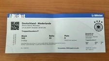 Used Sammler Ticket DFB Deutschland Niederlande Holland Germany Netherlands UEFA