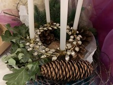 Adventskranz Weihnachtskranz Weihnachtsleuchter Weihnachten in Gold Straßsteine