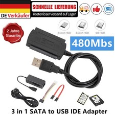 SATA/PATA/IDE Laufwerk auf USB 2.0 Adapter Konverter Kabel für 2,5/3,5 480Mbs