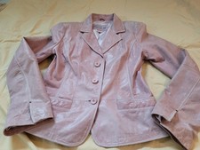 Lederjacke in vintage rose in Grösse M,  mit Knöpfen zu schliessen