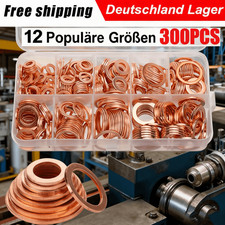 300 Kupferringe Dichtring Sortiment Set KFZ Ölablaßschrauben Kupfer Dichtungen