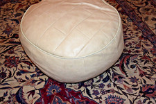 POUF ORIENT-Sitzkissen YOGA-Entspannung ø 50cm Weiss Bodenkissen