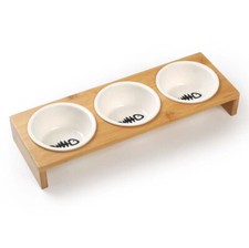 Katzennapf 3er Set mit Bambus