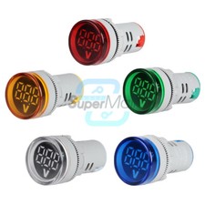 22mm 220V AC LED Voltmeter 20-500V Round Voltage Meter Measuring Tool Multicolor