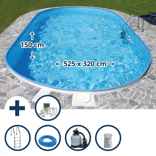 Stahlwandpool set - set, (10-teilig)