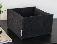 2 mal Filzkorb Filzbox Utensilo Aufbewahrung Korb Körbchen Sammler dunkelgrau