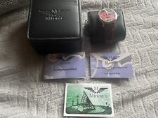 Minoir Automatikuhr Herrenuhr Armbanduhr Rot Leder NEU