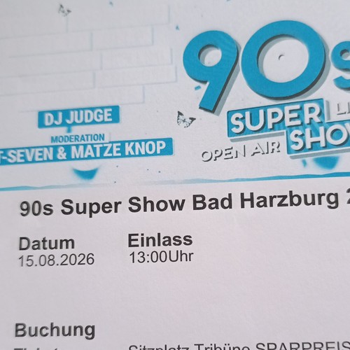 Ticket 90s super - super, show