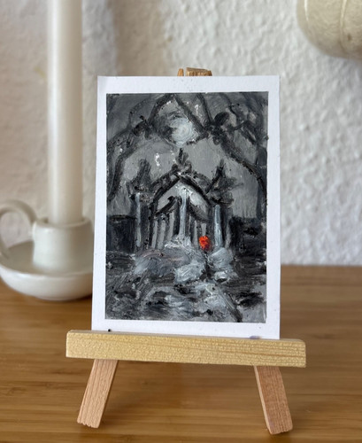 Original aceo gothic painting - original,