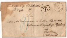 Deutschland Dienstbrief, Stempel Vreden 1881 nach Ratum Holland, Taxvermerk, mit