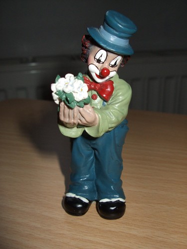 Gilde clown mit blumenstrauss - mit,