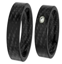 Ring Partnerringe Verlobungsringe Ehering Carbon + Diamant +Garantie od Zirkonia