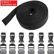 Gurtband mit Schnallen Set Gurt Band 6m Riemen Steckschnalle Verschluss Rucksack