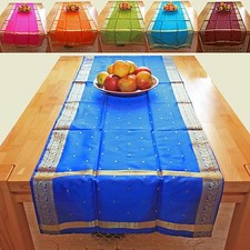 Tischläufer 220 cm x 55 cm  Sari Tischdecke Brokat Schal Orient Läufer Indien 1