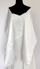 Braut Stola Hochzeit Schal  Brautstola Creme Ivory Satin 35x178 cm NEU