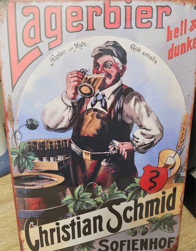 Blechschild lager bier 2 - blechschild,