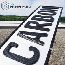 2 Stück 3D Kennzeichen KURZ Carbon-Look Voll zugelassen / RIEGER-Tuning
