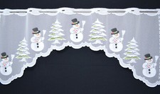  Weihnachtsgardine Schneemann Bogengardine Küchengardine Weihnachten 139 x 60 cm
