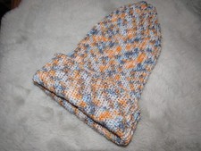 Warme dicke Strick Woll Mütze~doppellagig handgestrickt~schöne Farben~Neu