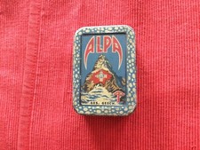 Antike Blechdose Alpa mit Zubehör Schweizer Marke Dose Werbung