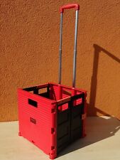 Faltbare Einkaufstrolley Box auf Rädern mit Deckel Tragkraft 45 kg Multifunktion